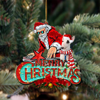 Bull Terrier (4)-Christmas Rock Two Sided Ornament - Thegiftio UK