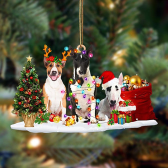 Bull Terrier-Christmas Dog Friends Hanging Ornament - Thegiftio UK
