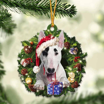 Bull Terrier and Christmas gift for her gift for him gift for Bull Terrier lover ornament - Thegiftio UK