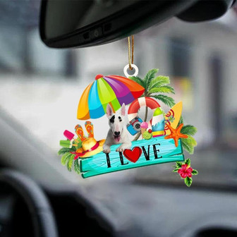 Bull Terrier-I Love Summer-Two Sided Ornament - Thegiftio