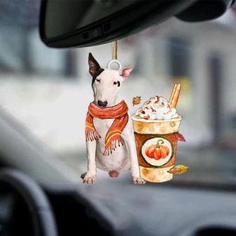 Bull Terrier-Pumpkin Spice Kinda-Two Sided Ornament - Thegiftio UK