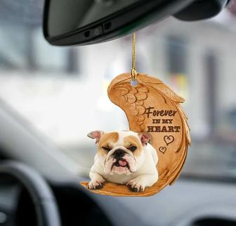 bulldog forever in my heart hanging ornament-2D Effect - Thegiftio UK