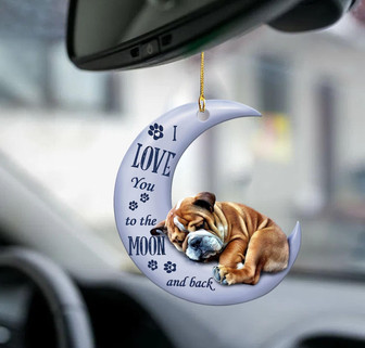 Bulldog moon back bulldog lover dog moms two sided ornament - Thegiftio UK