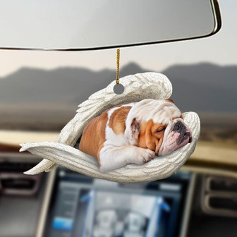 Bulldog sleeping angel bulldog lovers dog moms ornament - Thegiftio UK