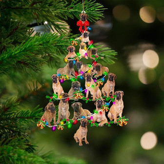 Bullmastiff-Christmas Tree Lights-Two Sided Ornament - Thegiftio UK