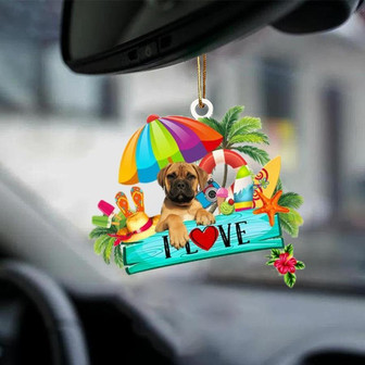 Bullmastiff-I Love Summer-Two Sided Ornament - Thegiftio