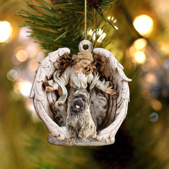 cairn terrier 2-Angel Hug Winter Love Two Sided Ornament - Thegiftio