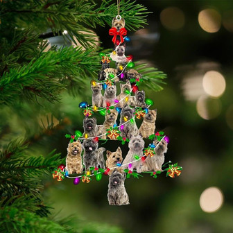 Cairn Terrier-Christmas Tree Lights-Two Sided Ornament - Thegiftio UK
