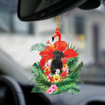 Cane Corso-Dog And Flamingo-Two Sided Ornament - Thegiftio UK
