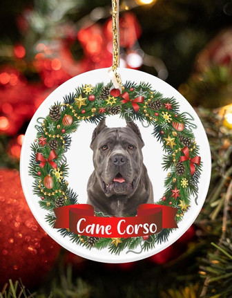 Cane Corso-Noel Circle-Two Sided Ornament - Thegiftio UK