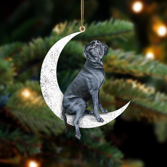 Cane corso-Sit On The Moon-Two Sided Ornament - Thegiftio UK