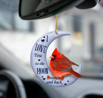 Cardinal moon back Cardinal lover two sided ornament - Thegiftio UK