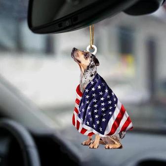 Catahoula Leopard Dog American Patriot Flag Two Sided Ornament - Thegiftio UK