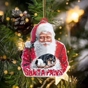 Cavalier King Charles Spaniel2-Santa Paws-Two Sided Ornament - Thegiftio UK