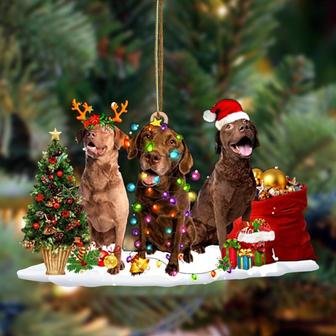 Chesapeake Bay Retriever-Christmas Dog Friends Hanging Ornament - Thegiftio UK