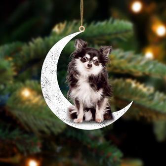 Chihuahua 3-Sit On The Moon-Two Sided Ornament - Thegiftio UK