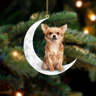 Chihuahua 4-Sit On The Moon-Two Sided Ornament - Thegiftio UK