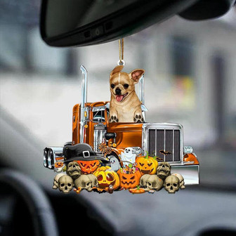 Chihuahua-Pumpkin & Truck Car Hanging Ornament - Thegiftio UK