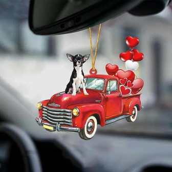 Chihuahua-Red Sports car-Two Sided Ornament - Thegiftio UK