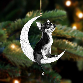 Chihuahua-Sit On The Moon-Two Sided Ornament - Thegiftio UK