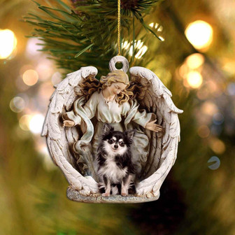 chihuahua3 -1-Angel Hug Winter Love Two Sided Ornament - Thegiftio