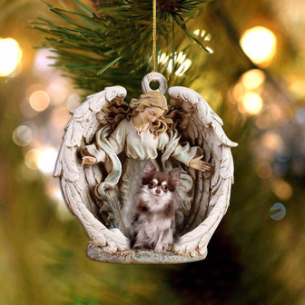 chihuahua3-2-Angel Hug Winter Love Two Sided Ornament - Thegiftio UK