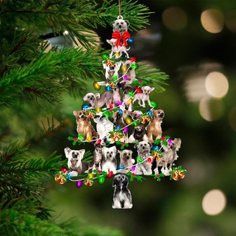 Chinese Crested Dog-Christmas Tree Lights-Two Sided Ornament - Thegiftio
