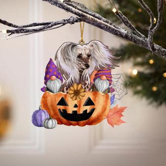 Chinese Crested-Gnomes Pumpkins Hanging Ornament - Thegiftio UK