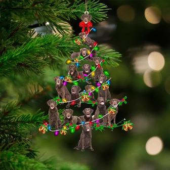 Chocolate Labrador Retriever-Christmas Tree Lights-Two Sided Ornament - Thegiftio UK