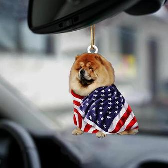 Chow Chow American Patriot Flag Two Sided Ornament - Thegiftio UK
