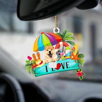 Chow Chow-I Love Summer-Two Sided Ornament - Thegiftio UK