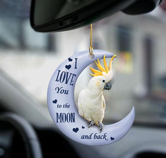 Citron Cockatoo moon back gift for bird lover two sided ornament - Thegiftio