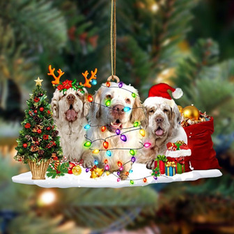 Clumber Spaniel-Christmas Dog Friends Hanging Ornament - Thegiftio UK