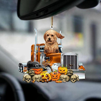 Cockapoo-Pumpkin & Truck Car Hanging Ornament - Thegiftio UK