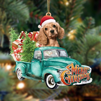cocker spaniel 2-Green Truck Hanging Ornament - Thegiftio UK