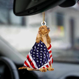 Cocker Spaniel American Patriot Flag Two Sided Ornament - Thegiftio