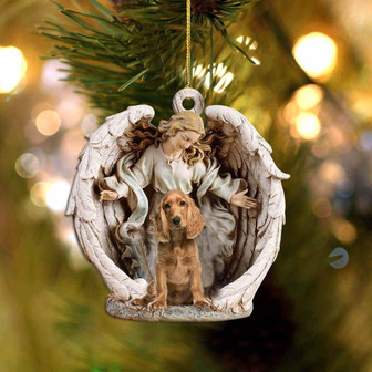 Cocker Spaniel-Angel Hug Winter Love Two Sided Ornament - Thegiftio UK