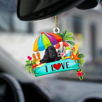 Cocker Spaniel Black-I Love Summer-Two Sided Ornament - Thegiftio UK