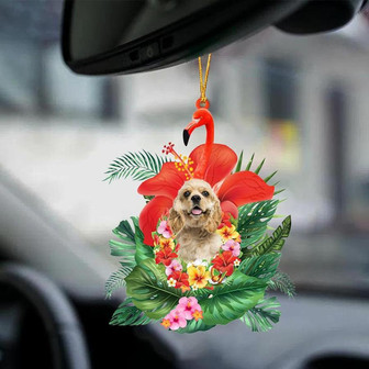 Cocker Spaniel-Dog And Flamingo-Two Sided Ornament - Thegiftio UK