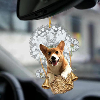 Corgi-Dandelion-Two Sided Ornament - Thegiftio UK