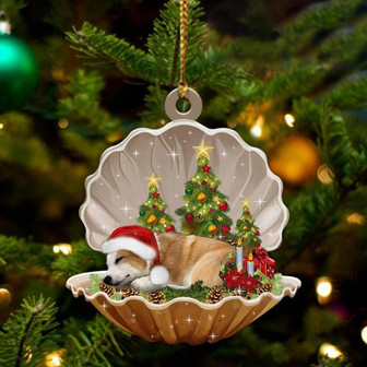 Corgi-Sleeping Pearl in Christmas Two Sided Ornament - Thegiftio UK