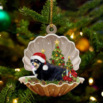 Corgi2-Sleeping Pearl in Christmas Two Sided Ornament - Thegiftio UK