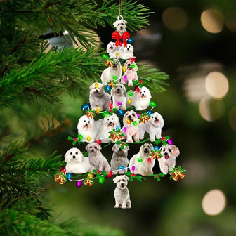 Coton De Tulear-Christmas Tree Lights-Two Sided Ornament - Thegiftio UK