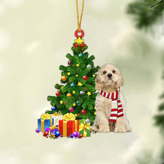 CREAM American Cocker Spaniel-Christmas Star Hanging Ornament - Thegiftio UK