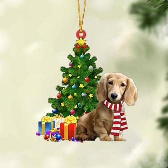CREAM Dachshund-Christmas Star Hanging Ornament - Thegiftio UK
