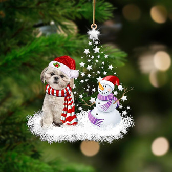 CREAM Shih Tzu-Star Tree Hanging Ornament - Thegiftio UK