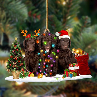 Curly Coated Retriever-Christmas Dog Friends Hanging Ornament - Thegiftio UK