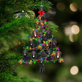 Curly Coated Retriever-Christmas Tree Lights-Two Sided Ornament - Thegiftio UK
