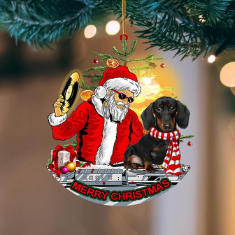 Dachshund (4)-Christmas Party-Two Sided Ornament - Thegiftio UK