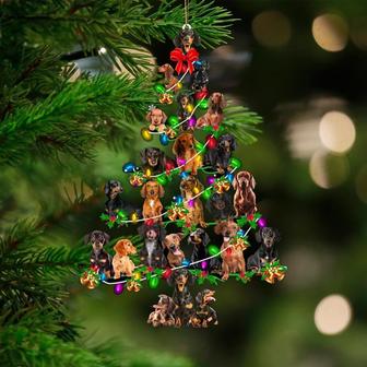 Dachshund-Christmas Tree Lights-Two Sided Ornament - Thegiftio UK